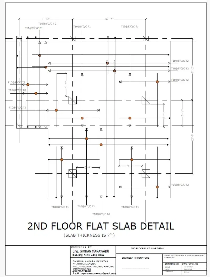 Kekirawa Flat Slab Structural Design
